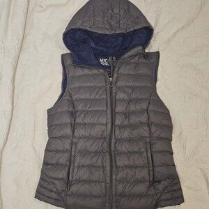 Michael Kors Packable micro puff quilted vest grey size med
